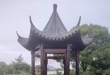 廣東客戶訂制的防腐木古建涼亭